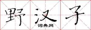 黄华生野汉子楷书怎么写
