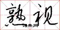 钱沛云熟视行书怎么写