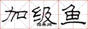 柯春海加级鱼隶书怎么写