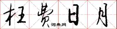 钱沛云枉费日月行书怎么写