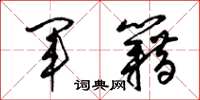梁锦英军籍草书怎么写