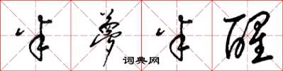 梁锦英半梦半醒草书怎么写