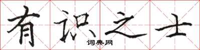骆恒光有识之士楷书怎么写