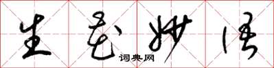 梁锦英生花妙语草书怎么写