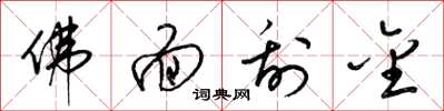 梁锦英佛面刮金草书怎么写