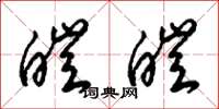 梁锦英皑皑草书怎么写