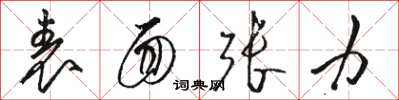 骆恒光表面张力草书怎么写