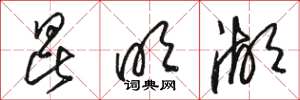 骆恒光昆明湖草书怎么写