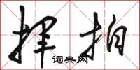 骆恒光挥拍草书怎么写