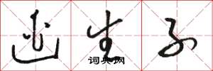 骆恒光逃生子草书怎么写