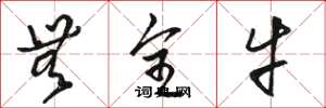 骆恒光无全牛草书怎么写