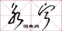 骆恒光永宁草书怎么写