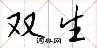 钱沛云双生行书怎么写