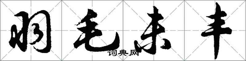 胡问遂羽毛未丰行书怎么写
