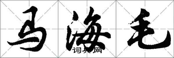 胡问遂马海毛行书怎么写