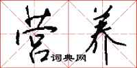 钱沛云营养行书怎么写