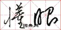 骆恒光懂眼草书怎么写