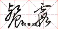 骆恒光餐霞草书怎么写