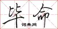 骆恒光毕命行书怎么写