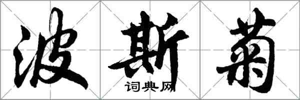 胡问遂波斯菊行书怎么写