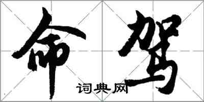 胡问遂命驾行书怎么写