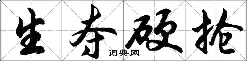 胡问遂生夺硬抢行书怎么写