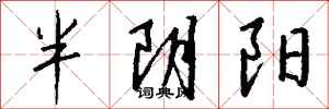 钱沛云半阴阳行书怎么写