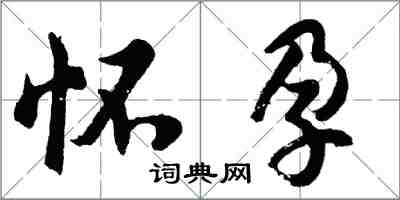 胡问遂怀孕行书怎么写