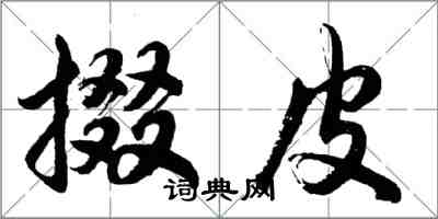 胡问遂掇皮行书怎么写