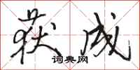 骆恒光获成行书怎么写