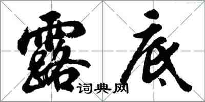胡问遂露底行书怎么写
