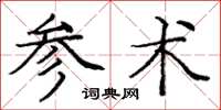 庞中华参术楷书怎么写