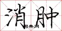 庞中华消肿楷书怎么写