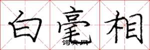 庞中华白毫相楷书怎么写