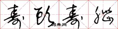 王冬龄寿头寿脑草书怎么写