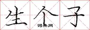 庞中华生个子楷书怎么写