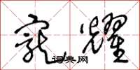 王冬龄宠耀草书怎么写