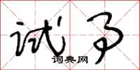 王冬龄试事草书怎么写