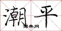 庞中华潮平楷书怎么写
