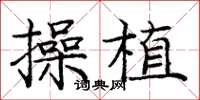 庞中华操植楷书怎么写