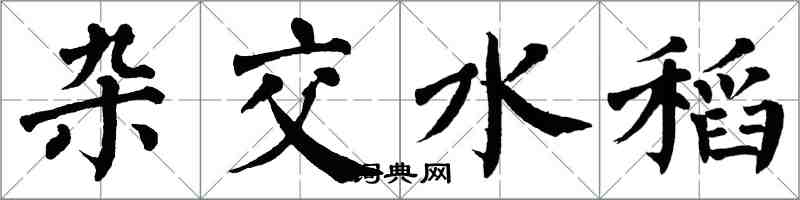 翁闿运杂交水稻楷书怎么写