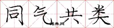 庞中华同气共类楷书怎么写