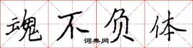 侯登峰魂不负体楷书怎么写