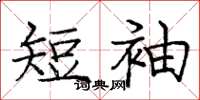 庞中华短袖楷书怎么写