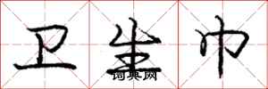 庞中华卫生巾行书怎么写