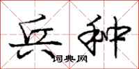 庞中华兵种行书怎么写