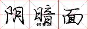 庞中华阴暗面行书怎么写