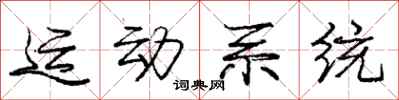 庞中华运动系统行书怎么写