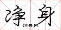 庞中华净身行书怎么写