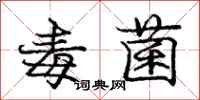 庞中华毒菌行书怎么写